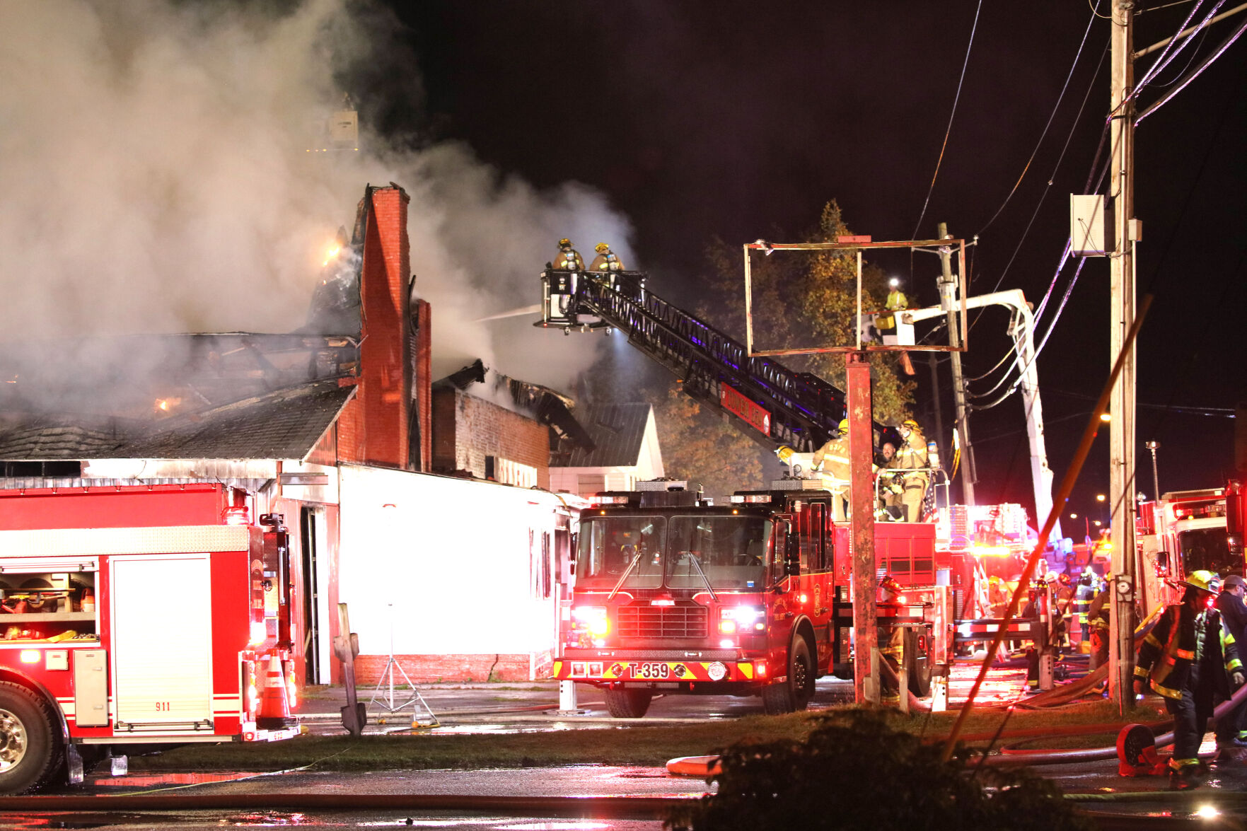 Departments fight Beekmantown structure fire